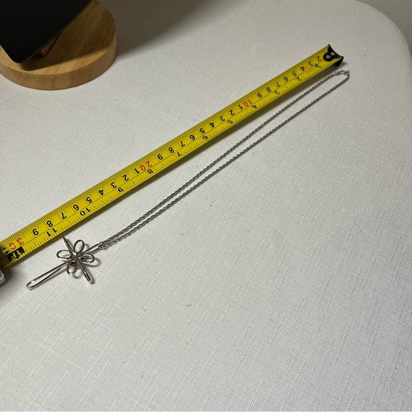 Vintage Silver-tone Cross Pendant Necklace and chain - Picture 3 of 3